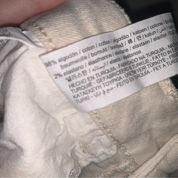 Zara Cropped High Rise Cream Jeans Raw Hem 6 - Picture 4 of 8